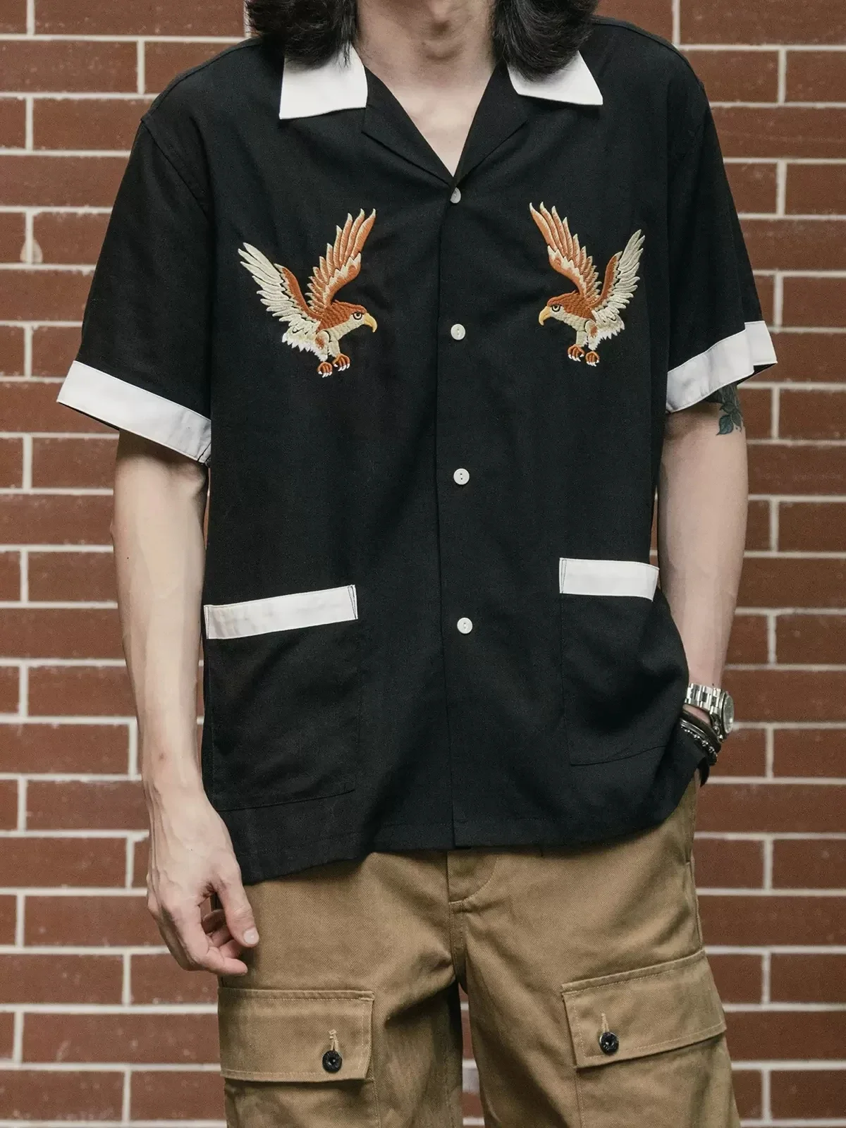 Non Stock Old Fashioned Embroi - Bowling Shirt Camp review and price