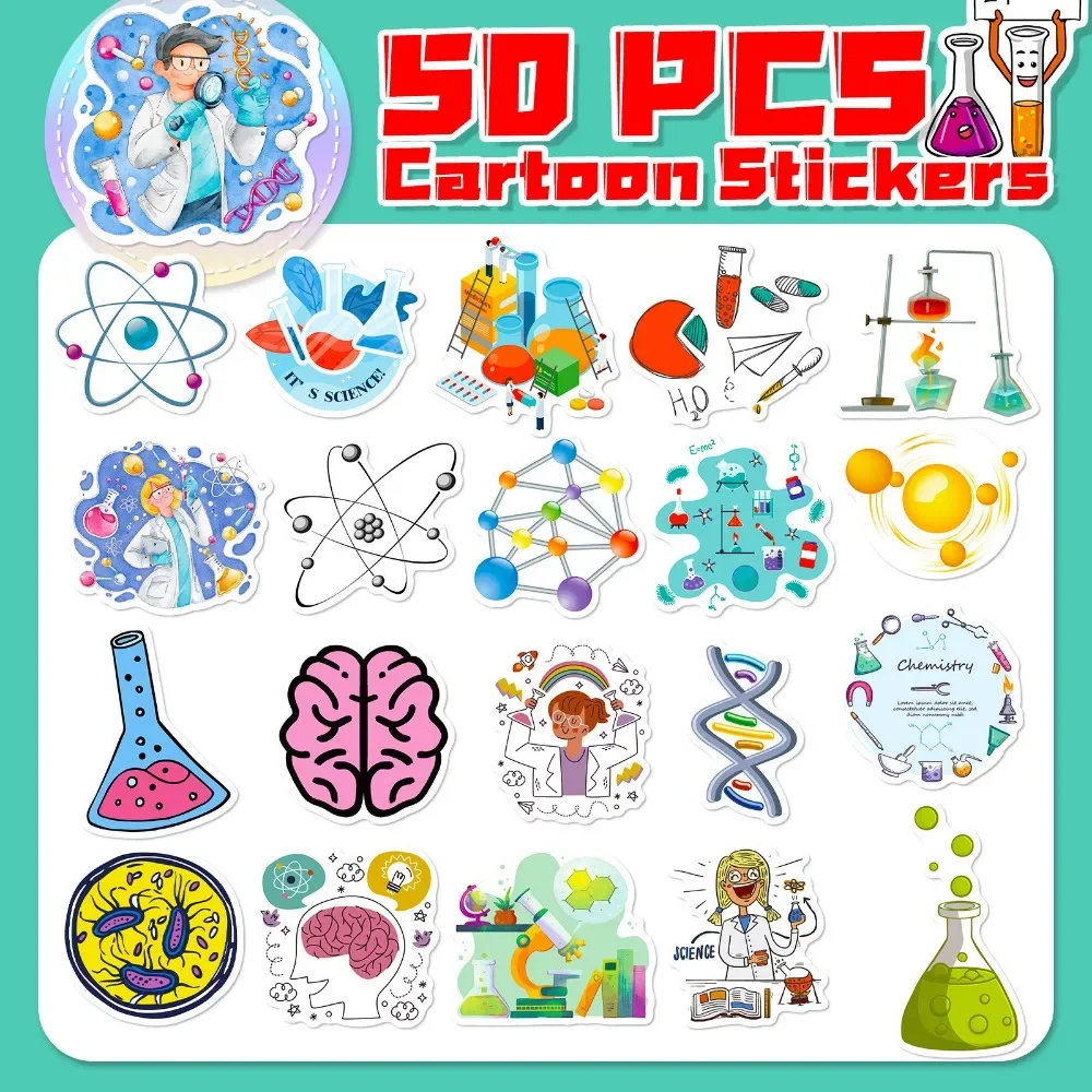 50PCS Cartoon Science Lab Stic - Vintage Fashion Illustration review and price