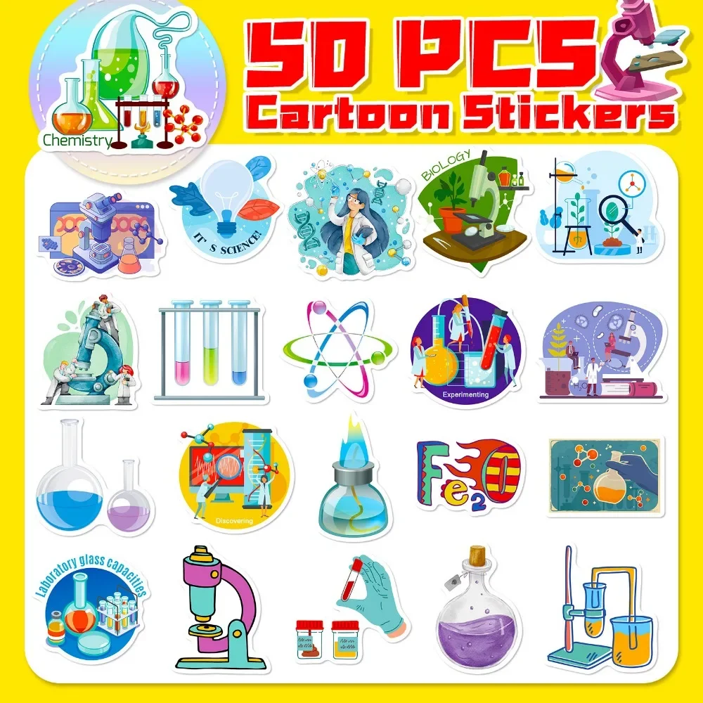 50PCS Cartoon Science Lab Stic - Vintage Fashion Illustration review and price
