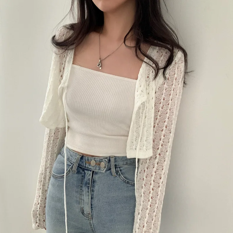 Women Tie Front Crop Cardigan  - Crochet Top Boho review and price