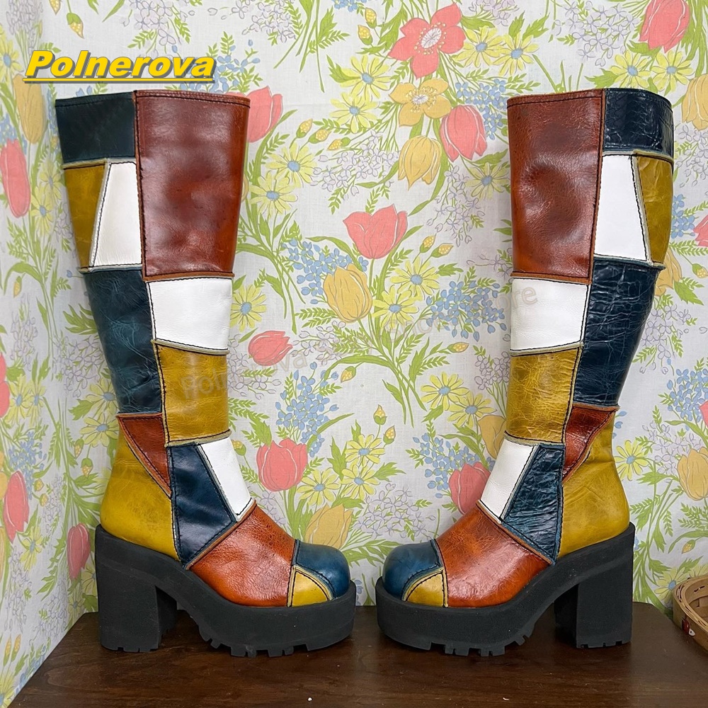 Women Retro Patchwork Leather  - Vintage Y2K review and price