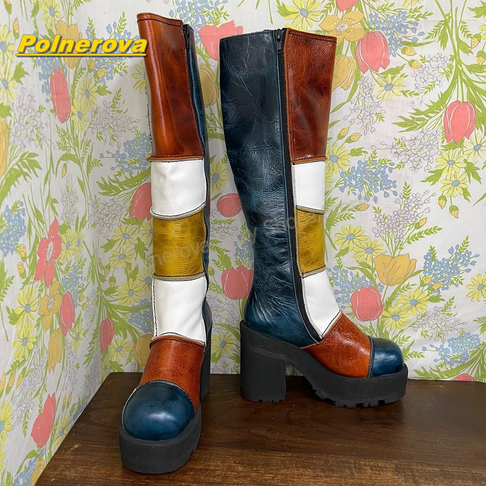 Women Retro Patchwork Leather  - Vintage Y2K review and price