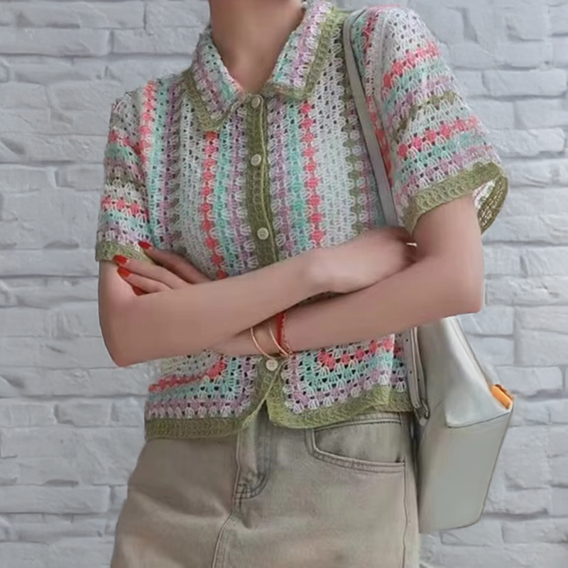 Button Up Crochet Shirt for Wo - Crochet Top Boho review and price