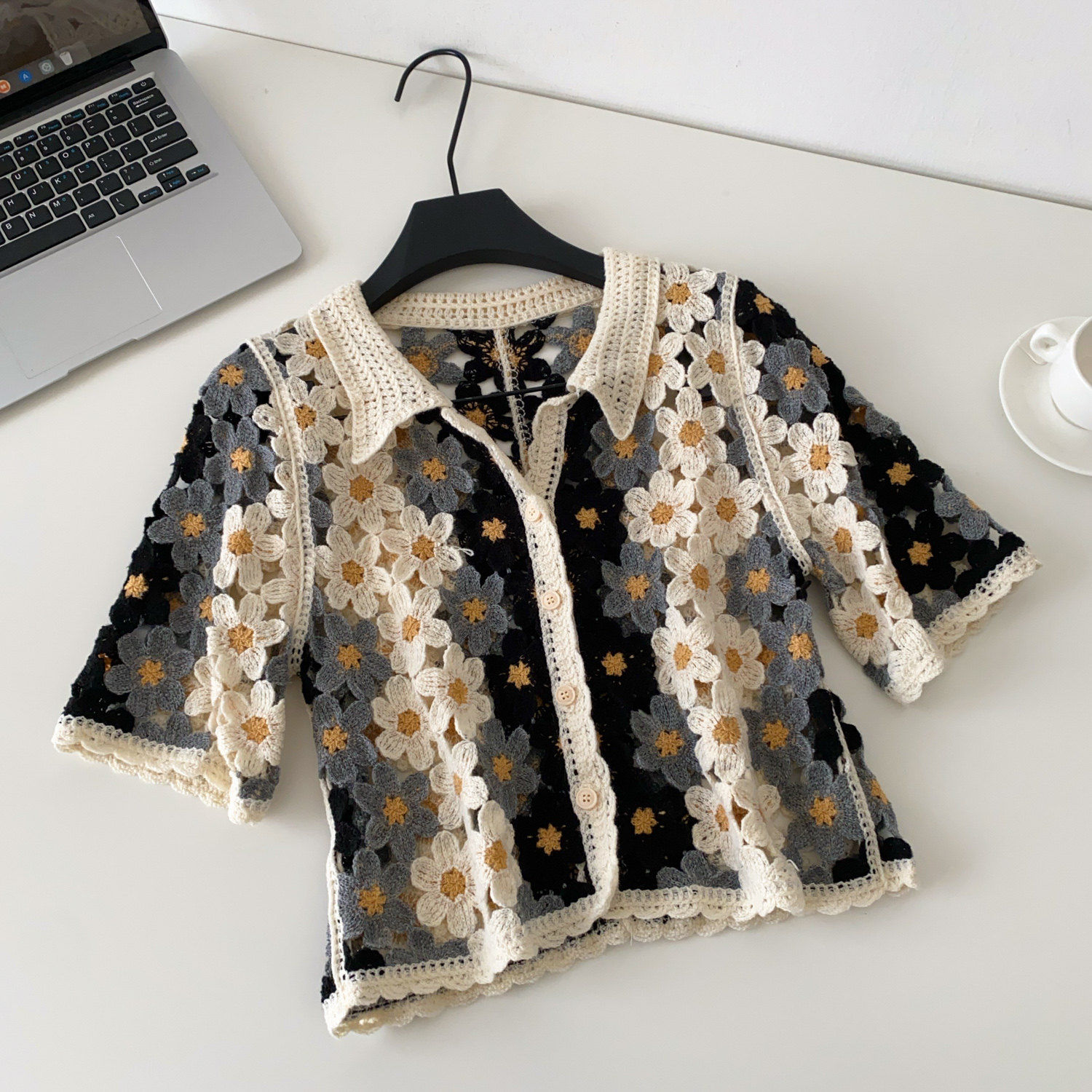 Women's Floral Crochet Cardiga - Crochet Top Boho review and price