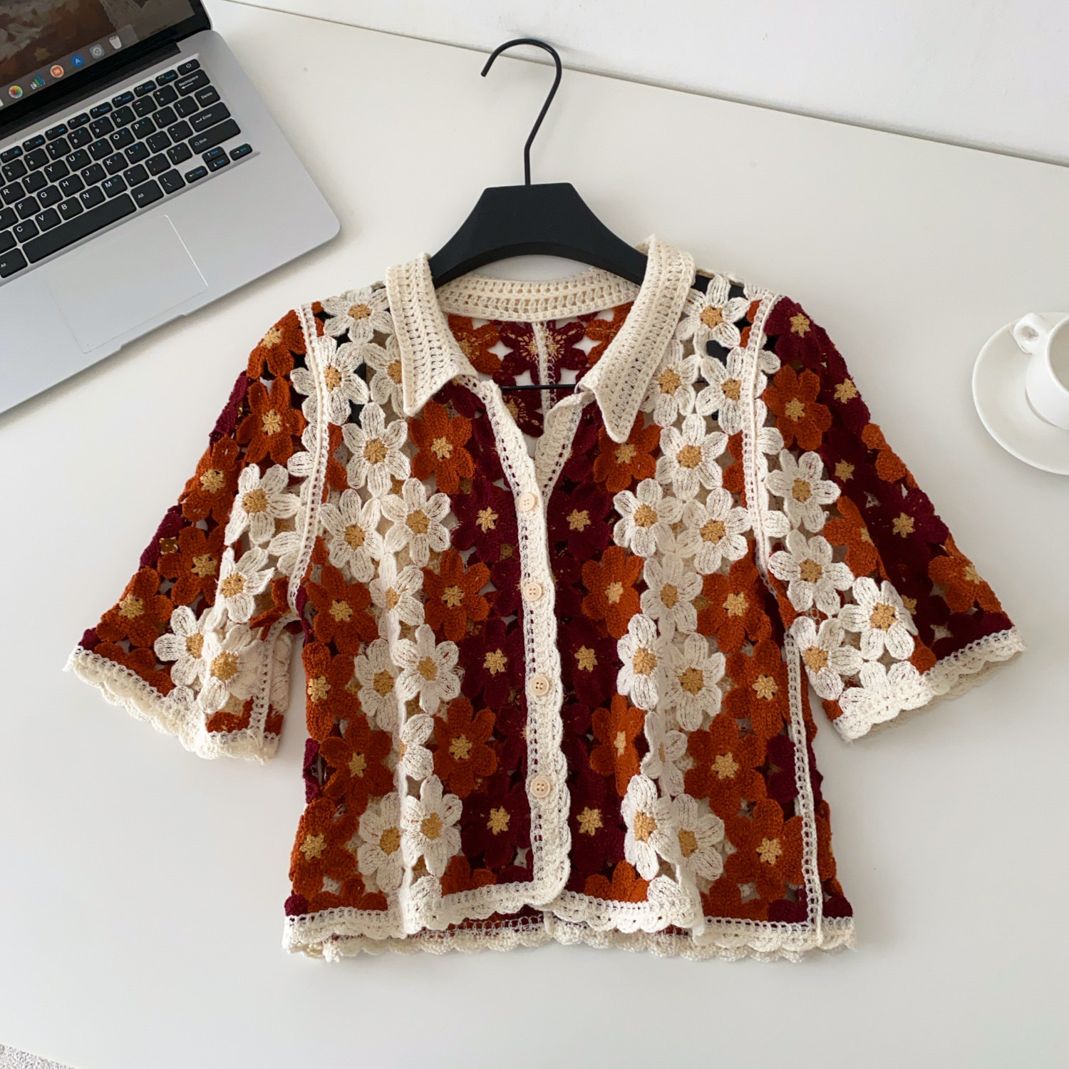 Women's Floral Crochet Cardiga - Crochet Top Boho review and price