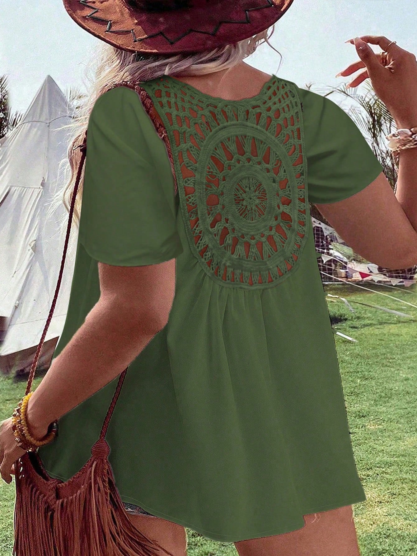 Women's Plus Size Crochet Back - Crochet Top Boho review and price
