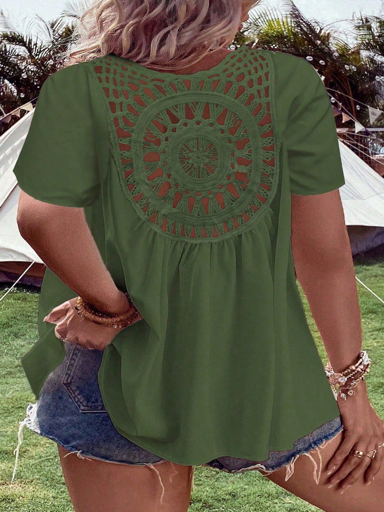 Women's Plus Size Crochet Back - Crochet Top Boho review and price