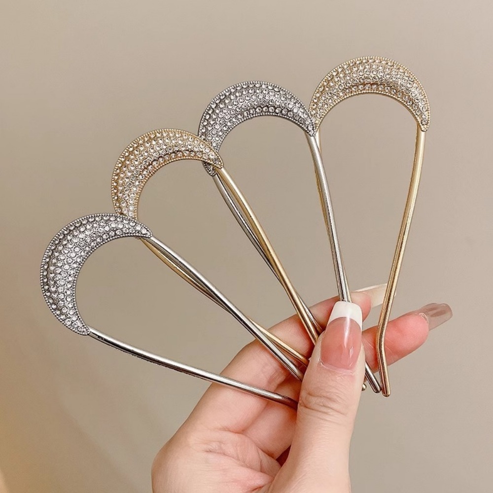 1/2pcs U-Shaped Crystal Hairpi - Vintage Fashion Shop review and price