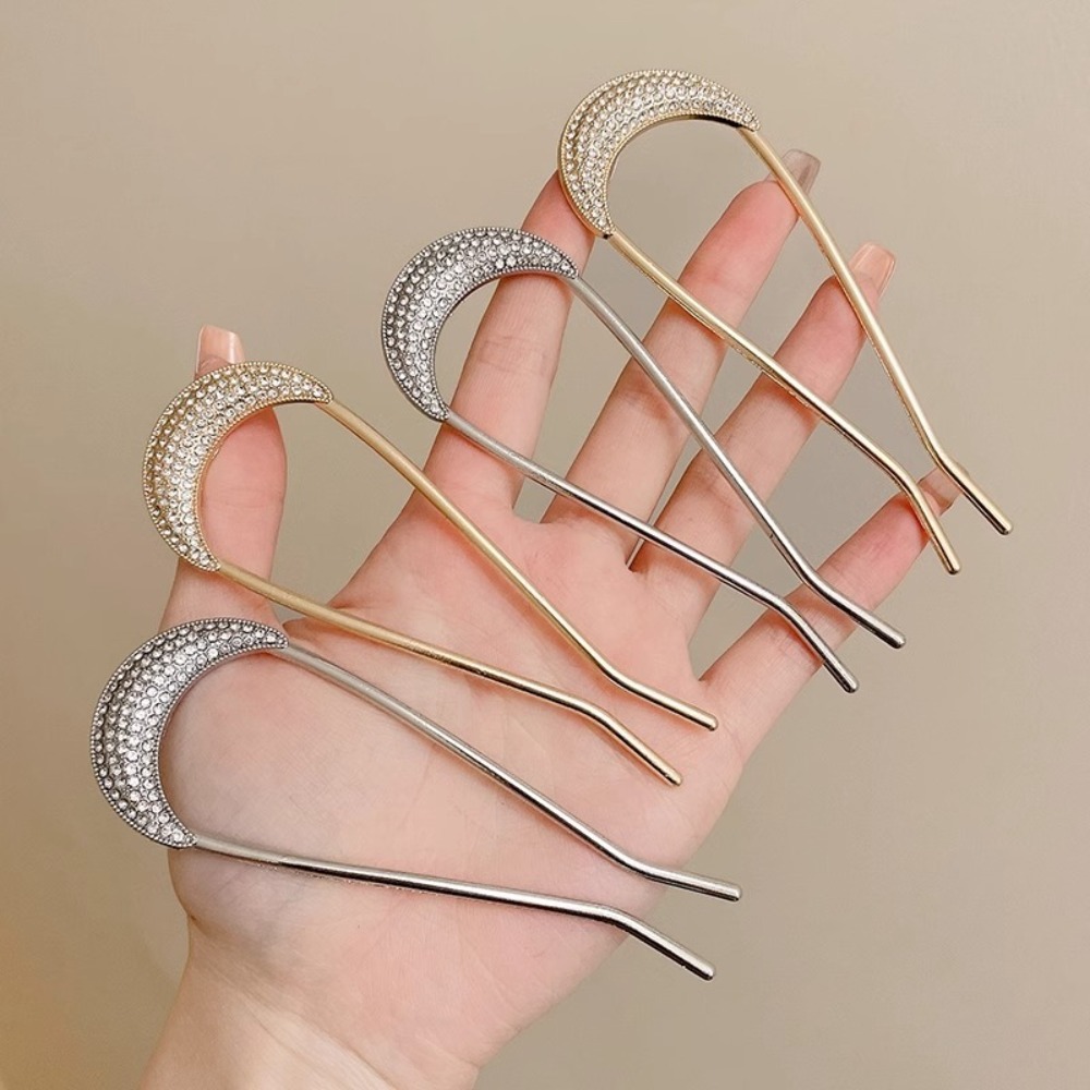 1/2pcs U-Shaped Crystal Hairpi - Vintage Fashion Shop review and price