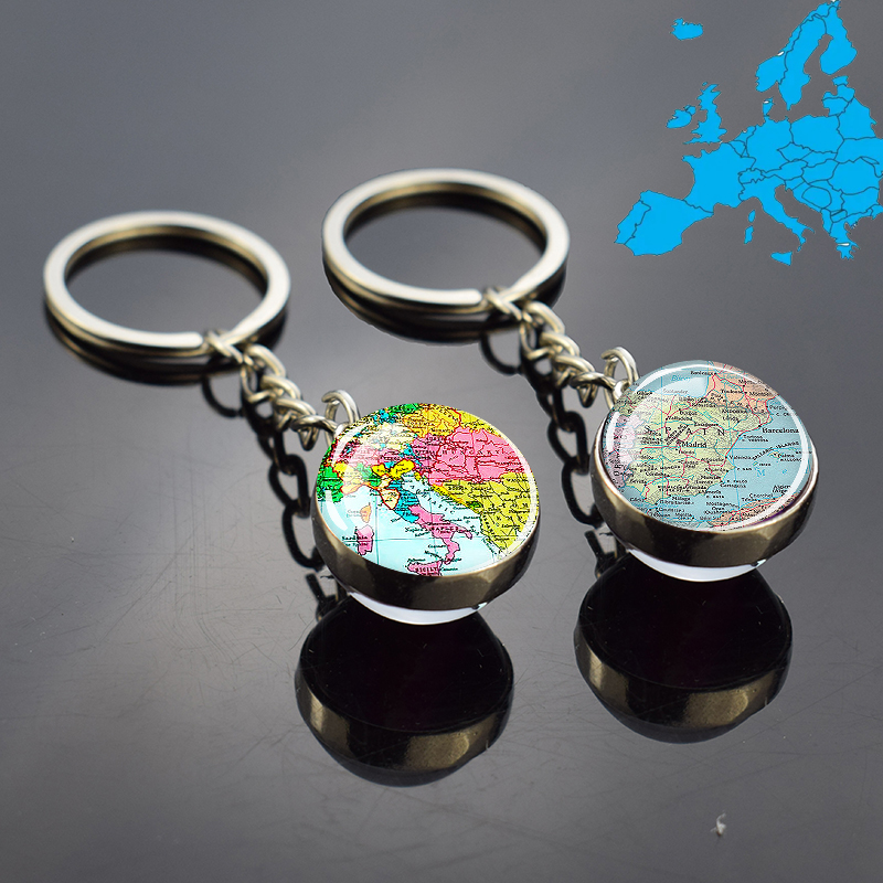 European Countries Map Keychai - Vintage Fashion Illustration review and price
