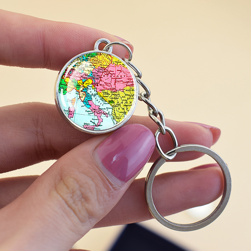 European Countries Map Keychai - Vintage Fashion Illustration review and price
