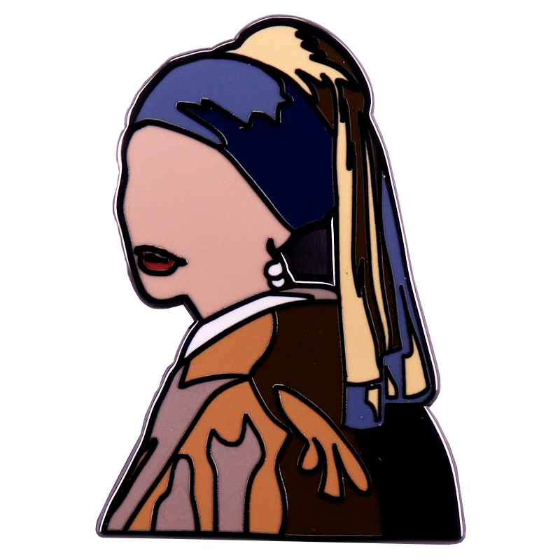 Girl with a Pearl Earring Enam - Vintage Fashion Illustration review and price