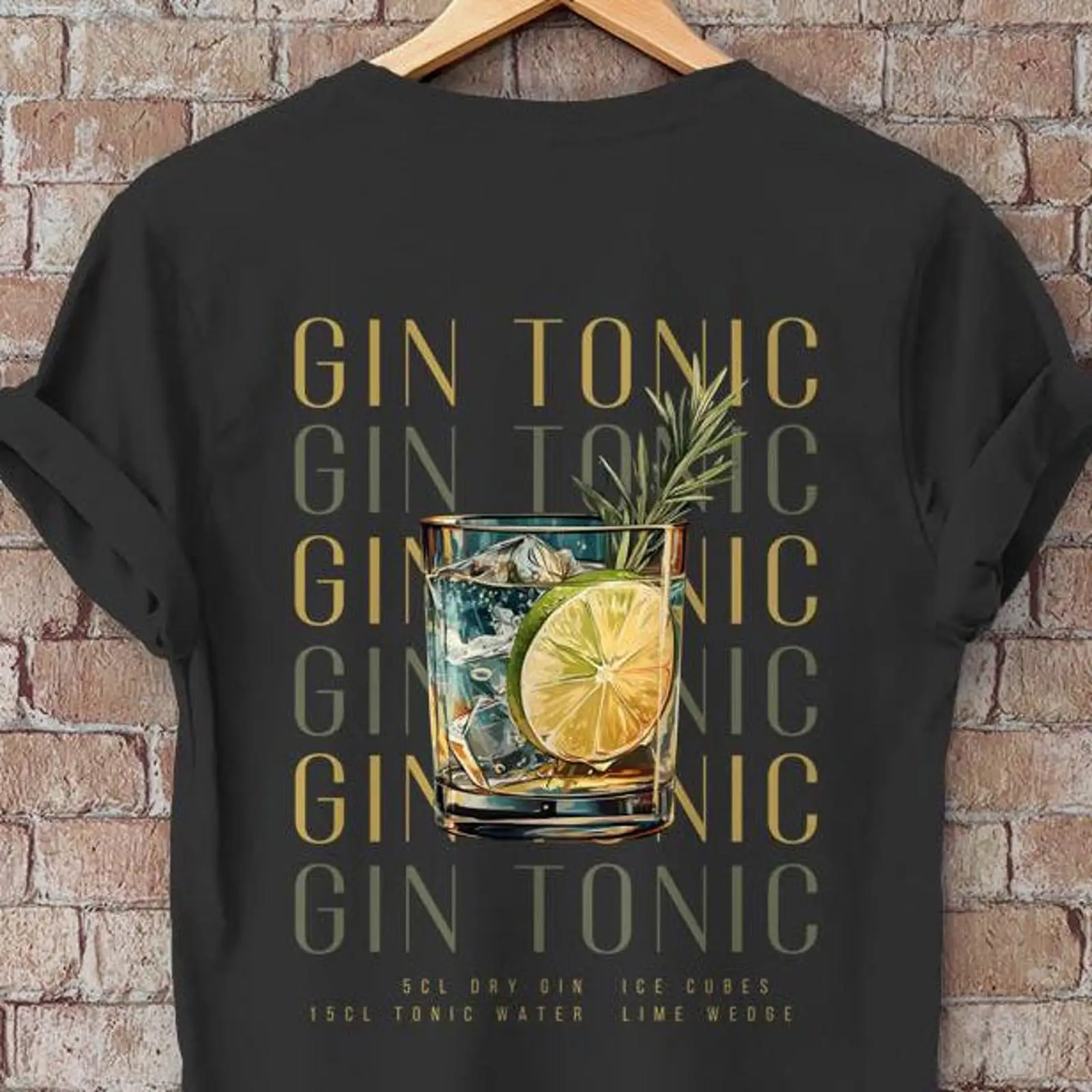 Gin Tonic T Shirt Illustrated  - Vintage Fashion Illustration review and price