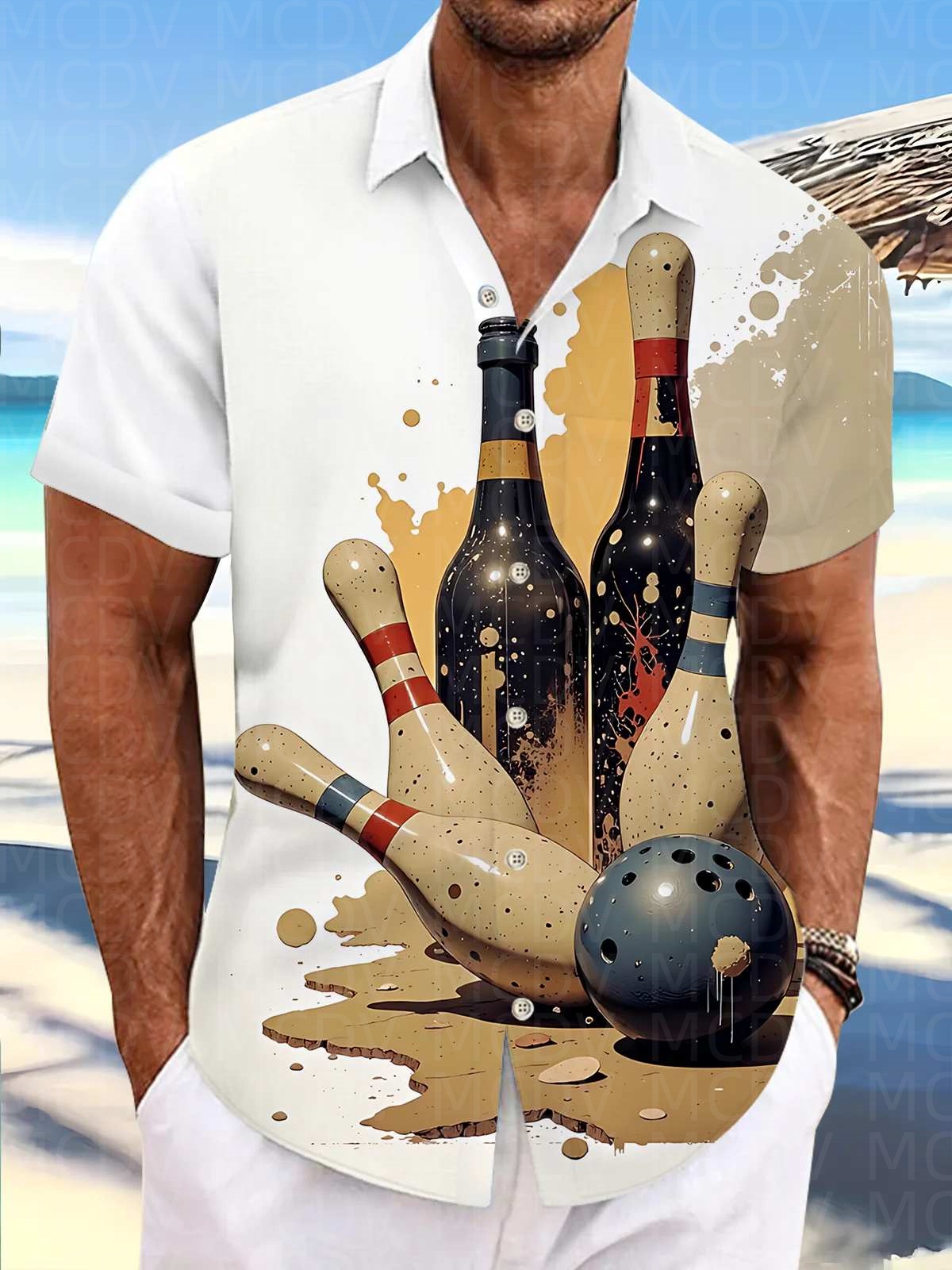 Bowling Pattern Men's Hawaiian - Bowling Shirt Camp review and price